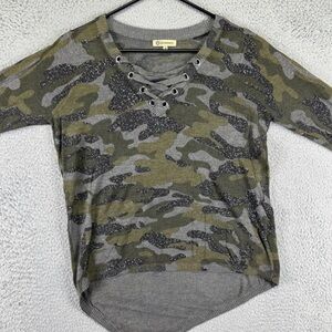 Olive Green Camouflage Women's Top